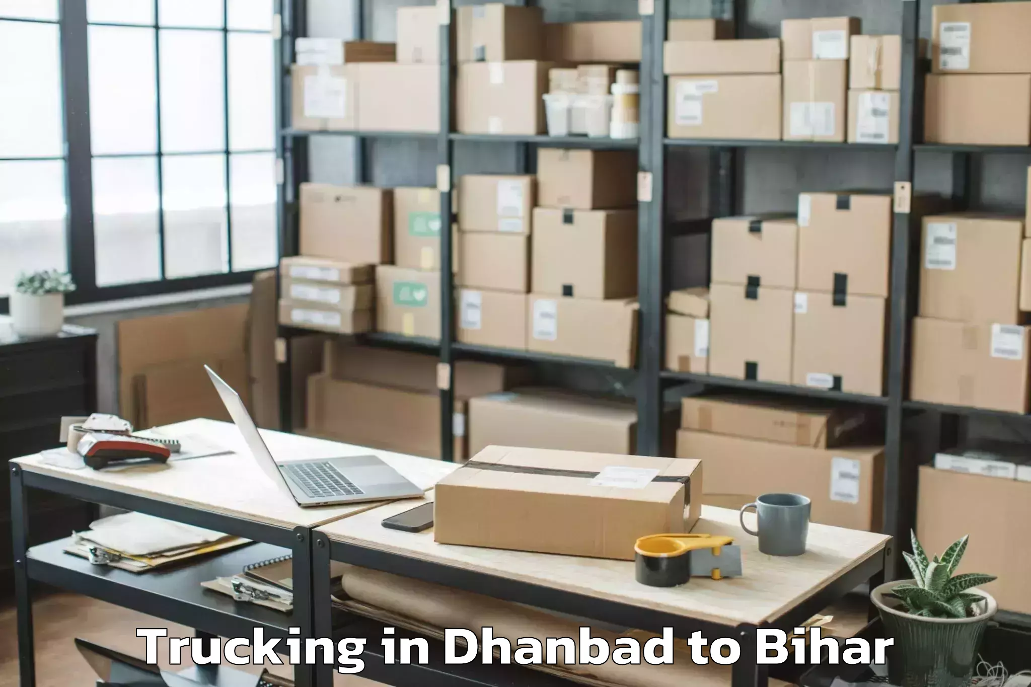 Easy Dhanbad to Areraj Trucking Booking